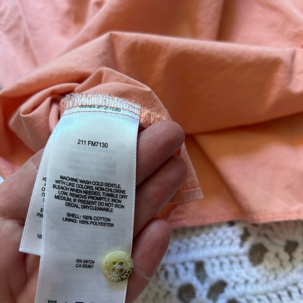 Columbia PFG Shirt Mens L Peach Button Up Short Sleeve Fishing Outdoor - Picture 8 of 10